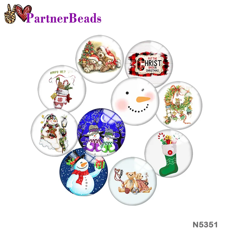 

Christmas Snowman Image printing metal DIY snap button accessories Fit bag hat Clothes shoes N5351