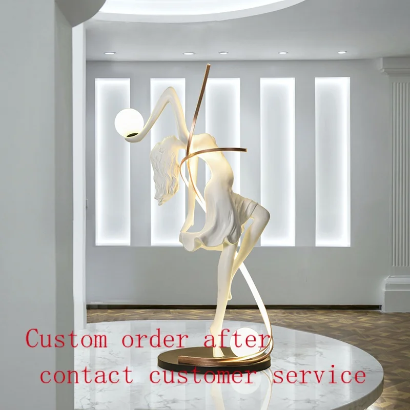 

Creative figure sculpture decoration r lamp living room hotel shopping mall post-modern luxury glass fiber reinforced plastic