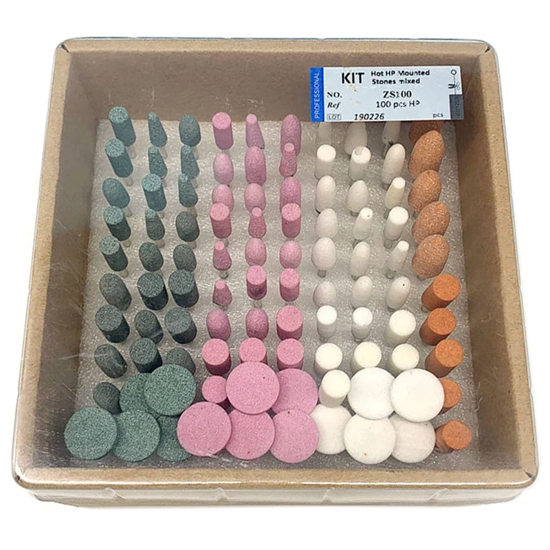 

100 Pcs Various Tartar Grinding And Polishing Machine Bits Stone Nail Bits Laboratory Materials 2.35 Mm Shank