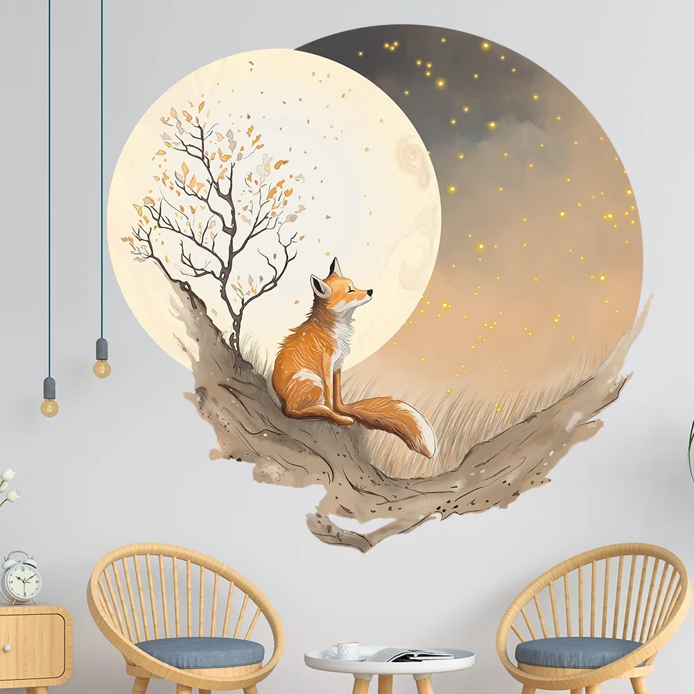 

Наклейка на стену лиса и луна