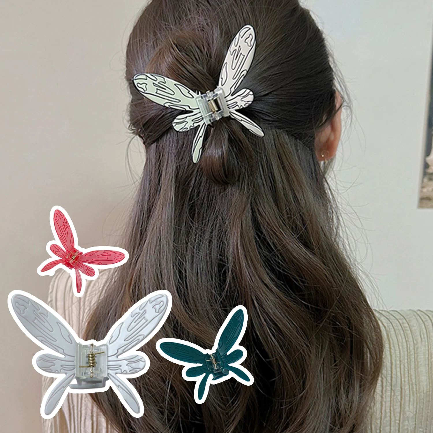 

Vintage Stereobutterfly Hair Claw For Women Gentle Simplicity Acrylic Hair Clips Girls Fashion Elegance Hair Accessoires 2023