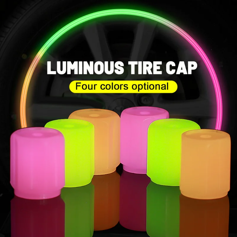 

Universal Luminous Valve Cap Car Motorcycle Bike Plastic Dust-proof Tires Wheel Hub Valve Glowing Tyre Stem Covers Auto Parts