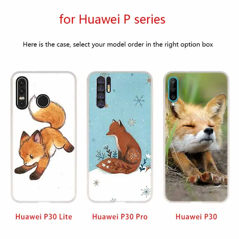 Silicone Soft Case For Huawei P50 P40 P30 P20 Pro Lite E P10 P Smart Z 2021 2019 2020 Cover japanese fox Sleeping In Snow mask images - 6