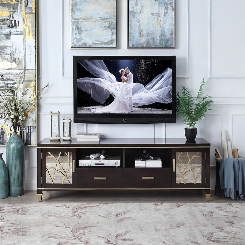 Роскошный ТВ-шкаф в американсветильник ле шкаф для телевизора из массива дерева