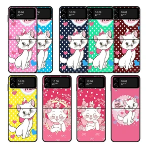 Multi color cat Mary Hard PC Black For Samsung Z Flip3 5G Flip ZFlip3 ZFlip Mobilephone Case