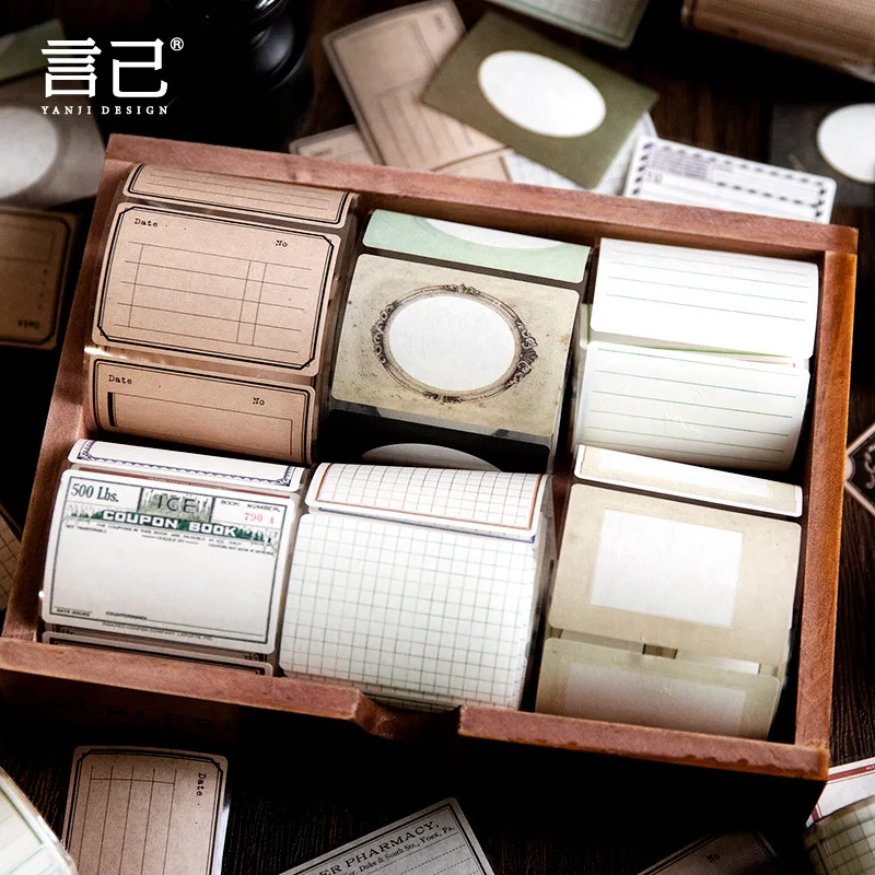 

1 pcs Yan Retro Label Tape Narrative Chapter Series Retro Writable Journal Material Landscape Collages