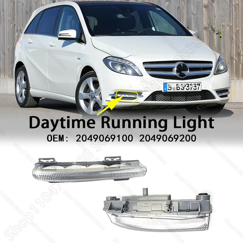 Фото Светодиодные дневные ходовые огни/противотуманные фары для Mercedes-Benz A/B-класса W176 W242 W246 B160 B180 B200 B260 2049069100 2049069200 №1