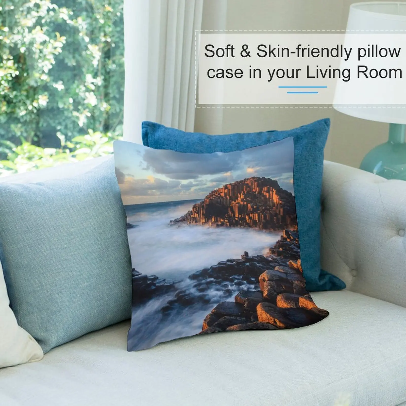 Декоративная подушка с изображением заката Giants Causeway чехлы на диваны подушки для