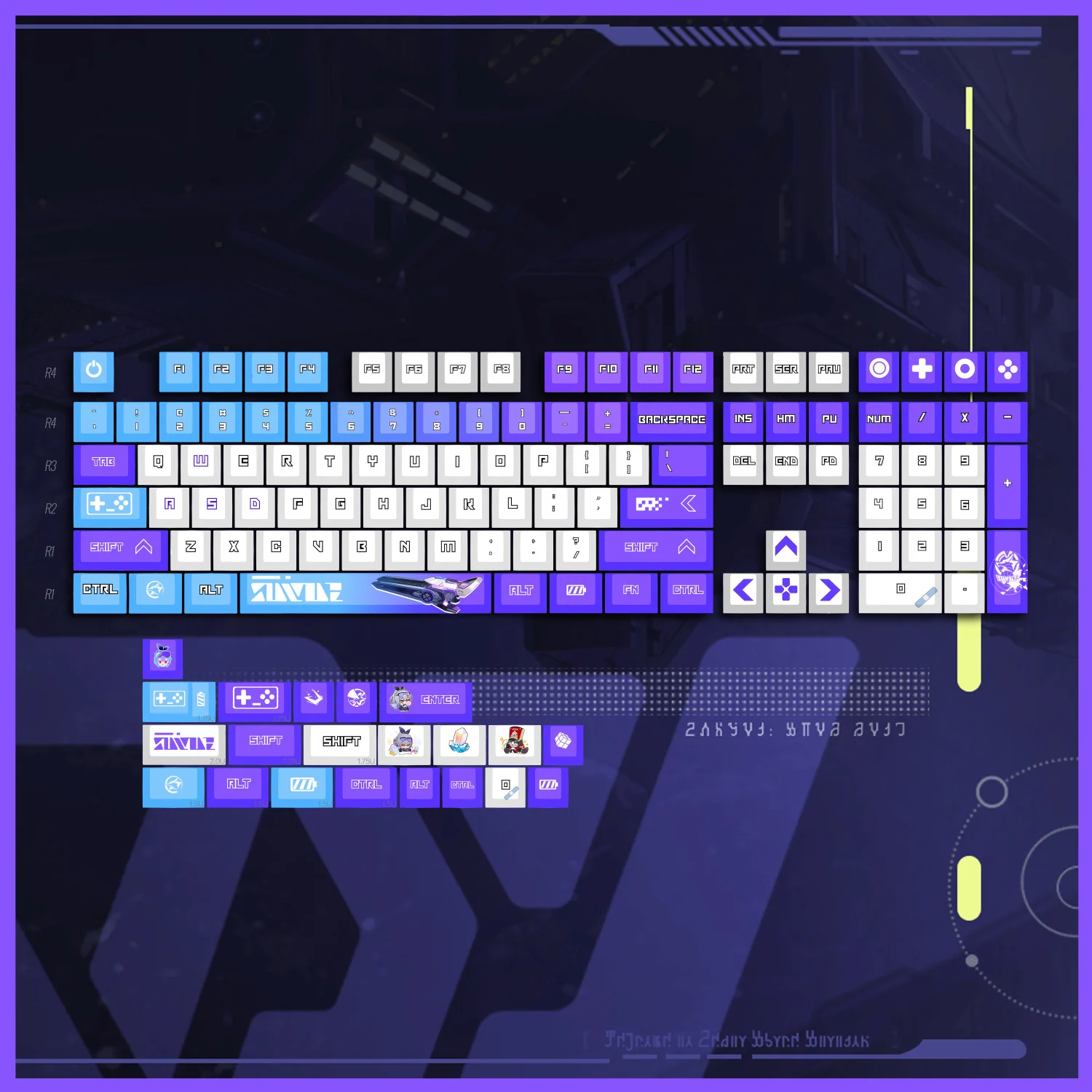 129 клавиш/набор Honkai Star Rail Серебряный волк милая девушка PBT вишня профиль для MX