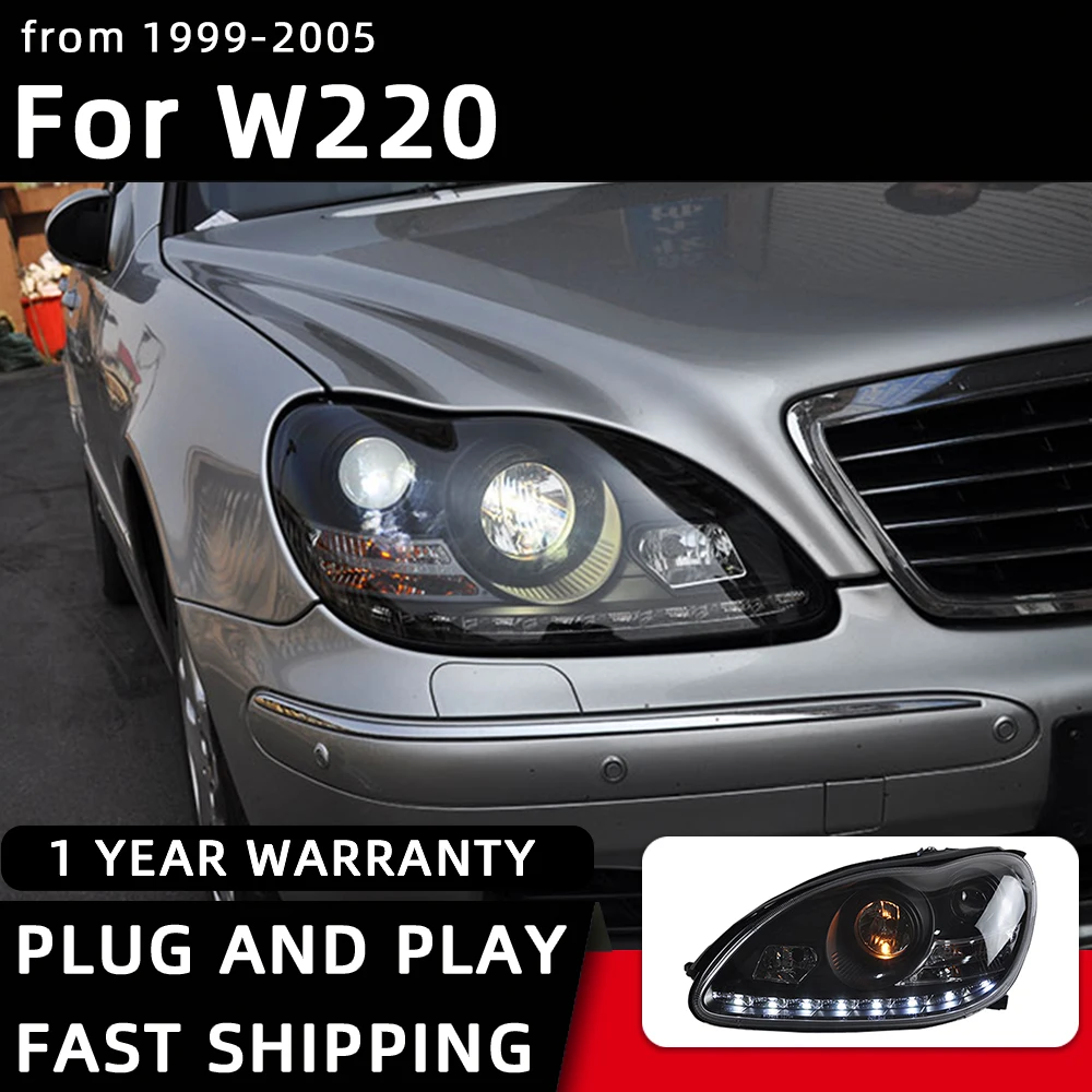 

Car Styling Headlights for W220 LED Headlight 1999-2005 S320 S350 Head Lamp DRL Signal Projector Lens Automotive Accessories