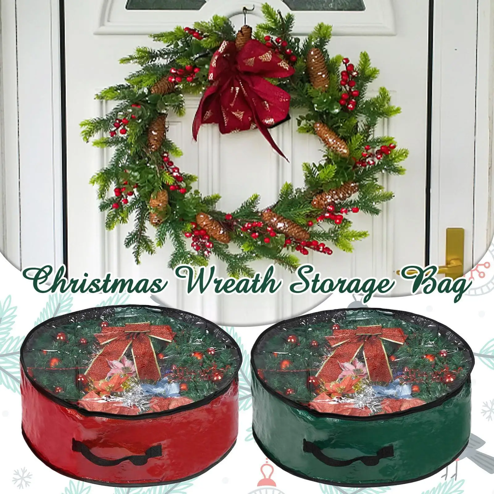 

Складной Фотофон 76/61 см, сумка для хранения венков на Рождество, венок, сумка для хранения рождественской елки, гирлянды, домашнего хранения ...