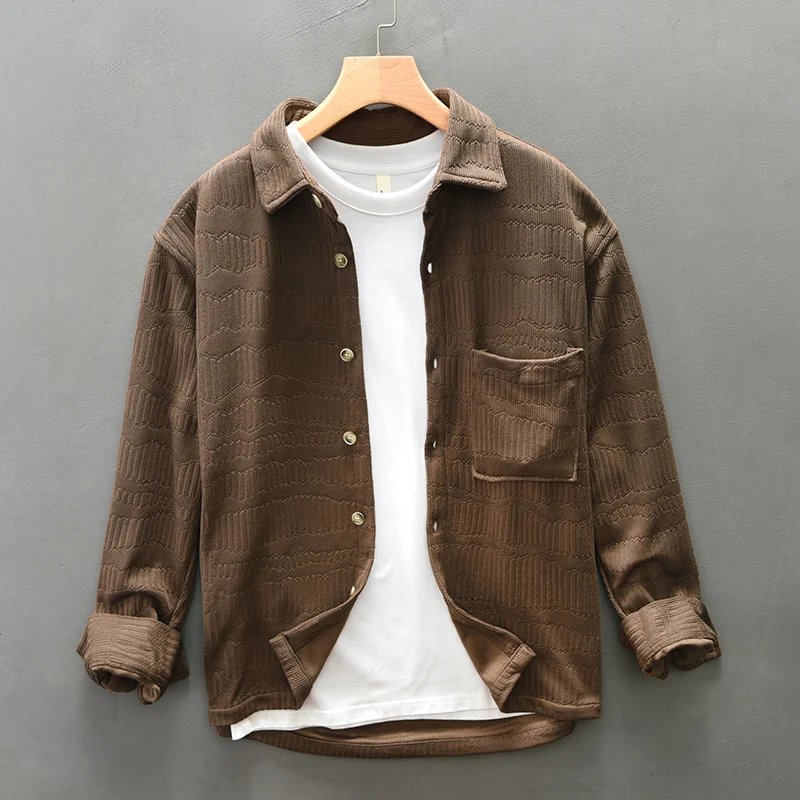 Осень 2024 новая мужская рубашка с длинным рукавом неэластичная фланелевая теплая
