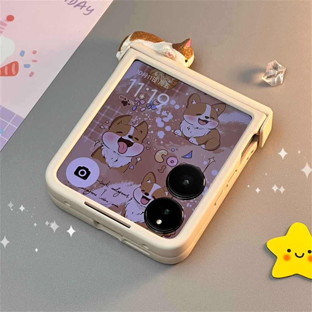 Фото Японский корейский милый 3D чехол для телефона «Спящий котенок» для Samsung Galaxy Z Flip 7 Flip 6/5/4/3 для Motorola Razr 60 40 50 Ultra №5