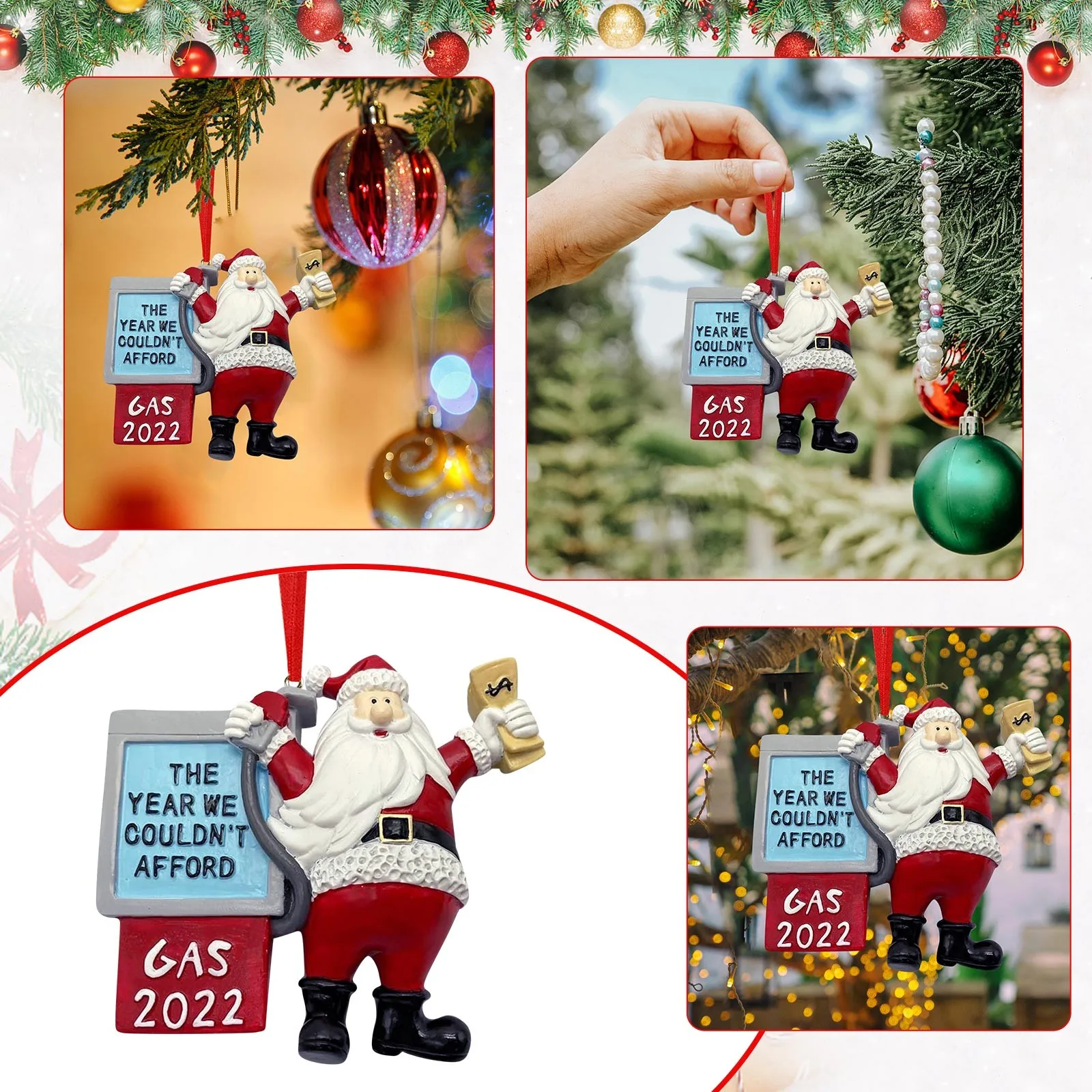 

Santa Gas Ornaments Christmas Tree Ornaments Holiday Decor Pendants Streak Ball 1st Home Christmas Ornament