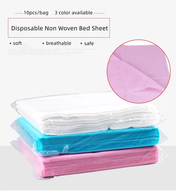 10pcs Disposable Bed Sheet for Beauty Salon Thicken Non-woven Fabric Sheet Massage Table Sheets Beauty Salon Spa Travel Hotel