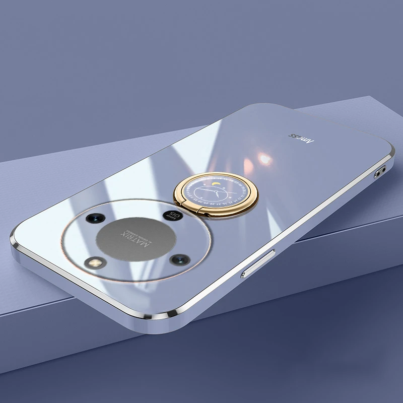 Фото Чехол для Honor Magic 8 Lite 5G с кольцом, силиконовый, с гальваническим покрытием, ударопрочный бампер, чехол для Honor Magic 8 Pro Lite №3