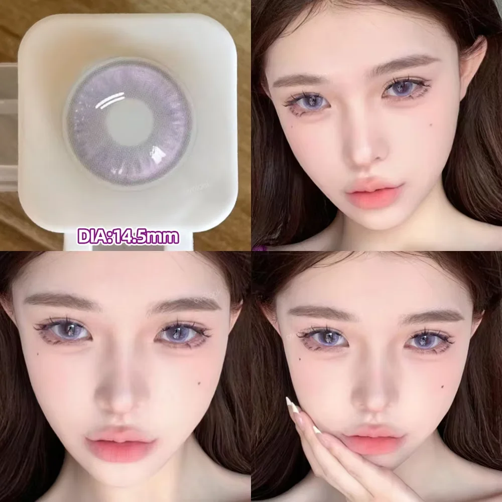 OVOLOOK-2 шт. позолоченные контактные линзы по рецепту, косметика, цветные линзы для глаз, модные цветные контактные линзы для учеников, близорукости, фиолетовые (art.: 3920ca2e02f3e) - 3920ca2e02f3e