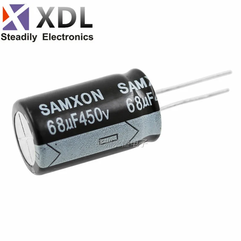

5 шт., новый алюминиевый электролитический конденсатор 450 в 68 мкФ 18*25 мм 68 мкФ 450 в 18*25