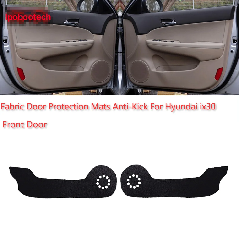 

4pcs Fabric Door Protection Mats Anti-kick Decorative Pads For Hyundai ix30