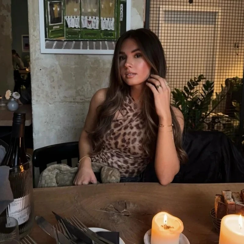 Сексуальное облегающее боди с леопардовым принтом для женщин блузка из