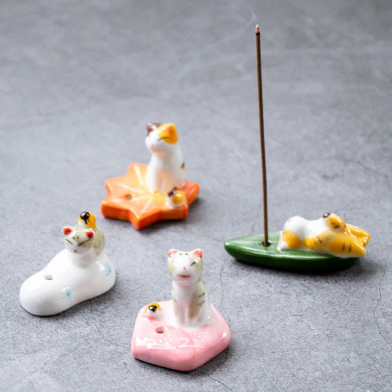 

5pcs/set Ceramic Incense Holder Incense PlugIncense Censer High Incense Plug Creative Home Ornaments Incense Holder Decorations