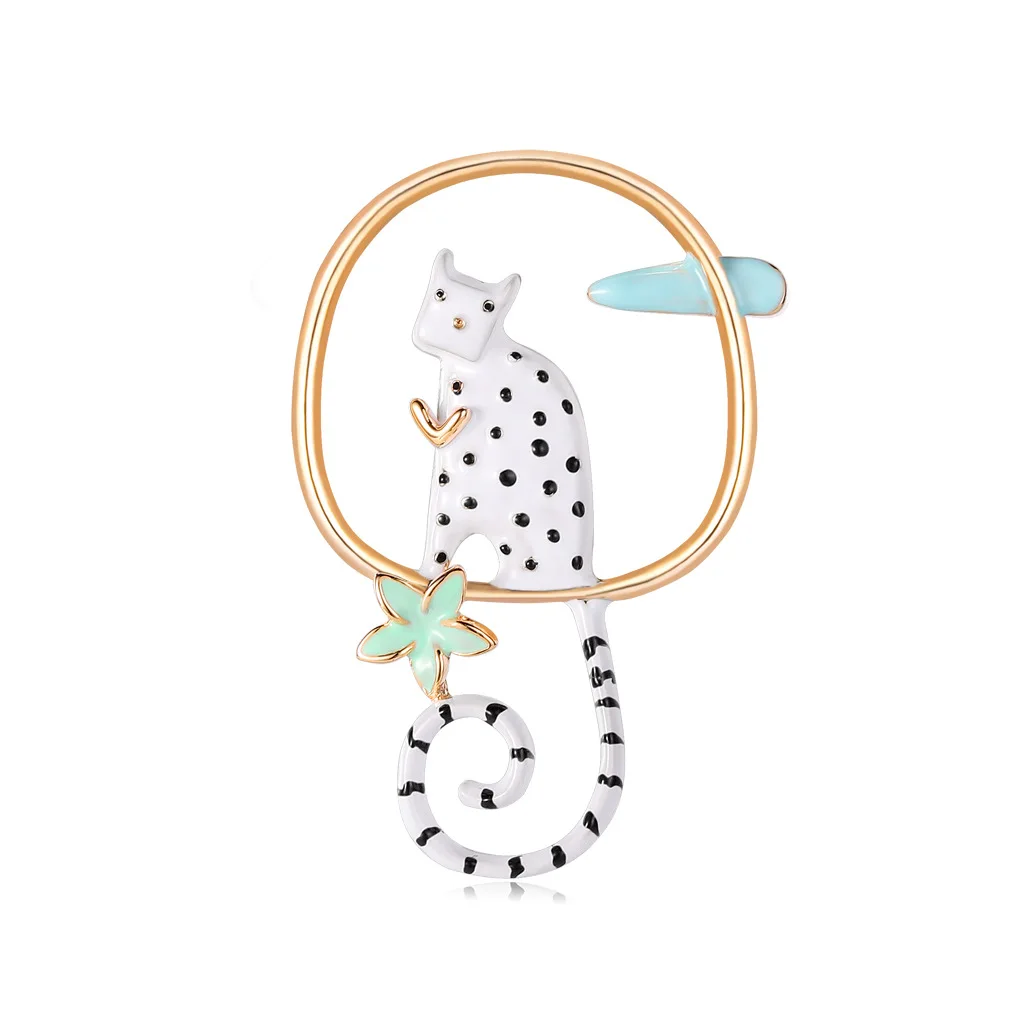

Creative New Korean Cute Cat Animal Brooch брошь женская Weddings Party Casual Brooch Pins Gifts