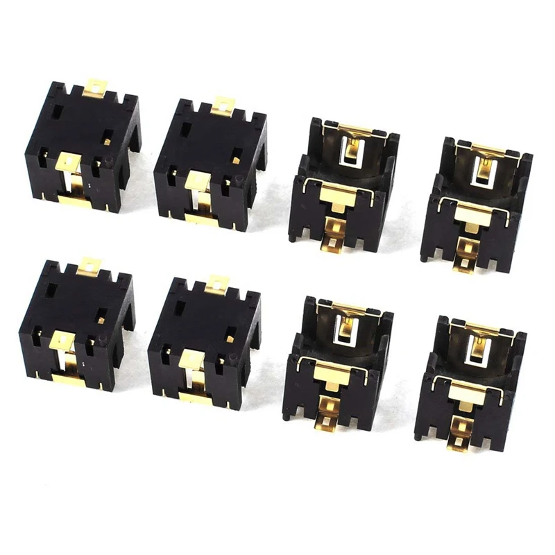 

8 Pcs Black Plastic Button Coin Cell Battery Socket Holder For 2 X AG13/LR44