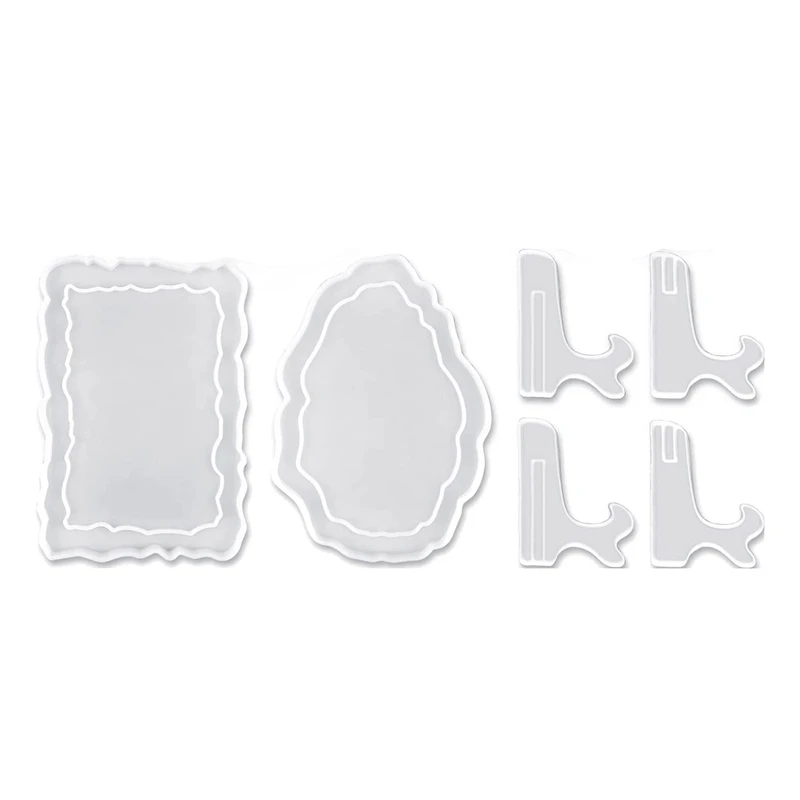

Resin Mold For Photo Frame With Stand Holder,Irregular Rectangle & Oval Epoxy Molds For Resin Casting,DIY Handmade Gifts