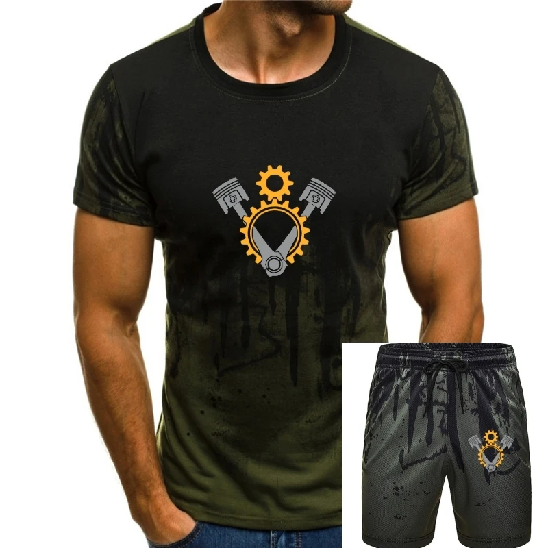 

Title: V8 Engine Pistons and Gears Symbol T Shirt men t shirt