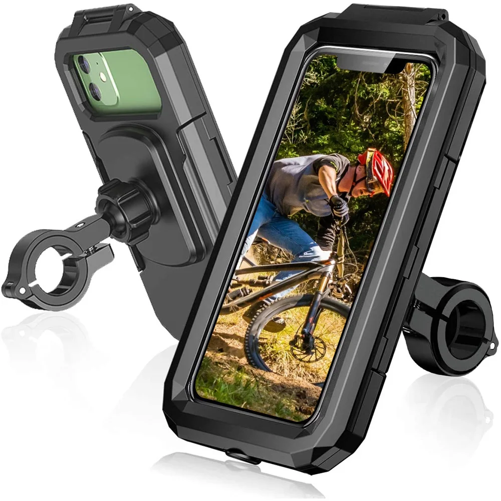 

Waterproof Phone Case Bike Motorcycle Handlebar Rear View Mirror 3 to 6.8" Cellphone Mount Bag Motorbike Scooter Phone Stand