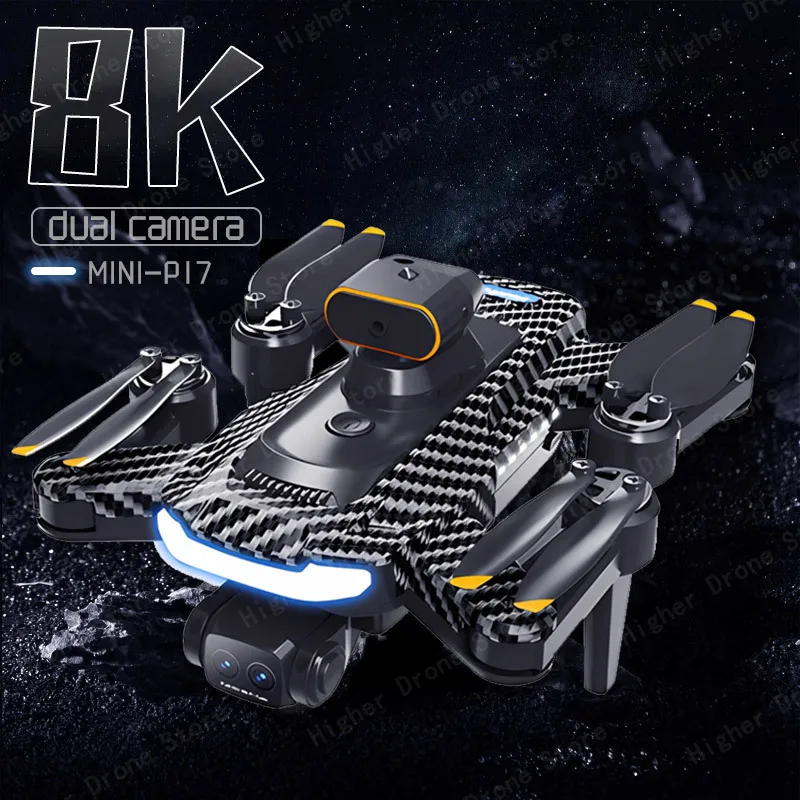 

New P17 Mini Drone 4k Profesional 8K HD Camera Obstacle Avoidance Aerial Photography Optical flow Foldable Quadcopter Gifts Toys