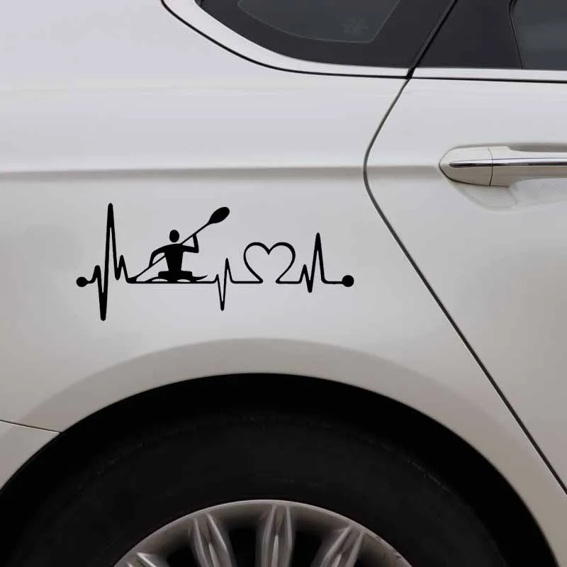 Наклейка на автомобиль индивидуальная забавная с пульсометром лодкой гребной