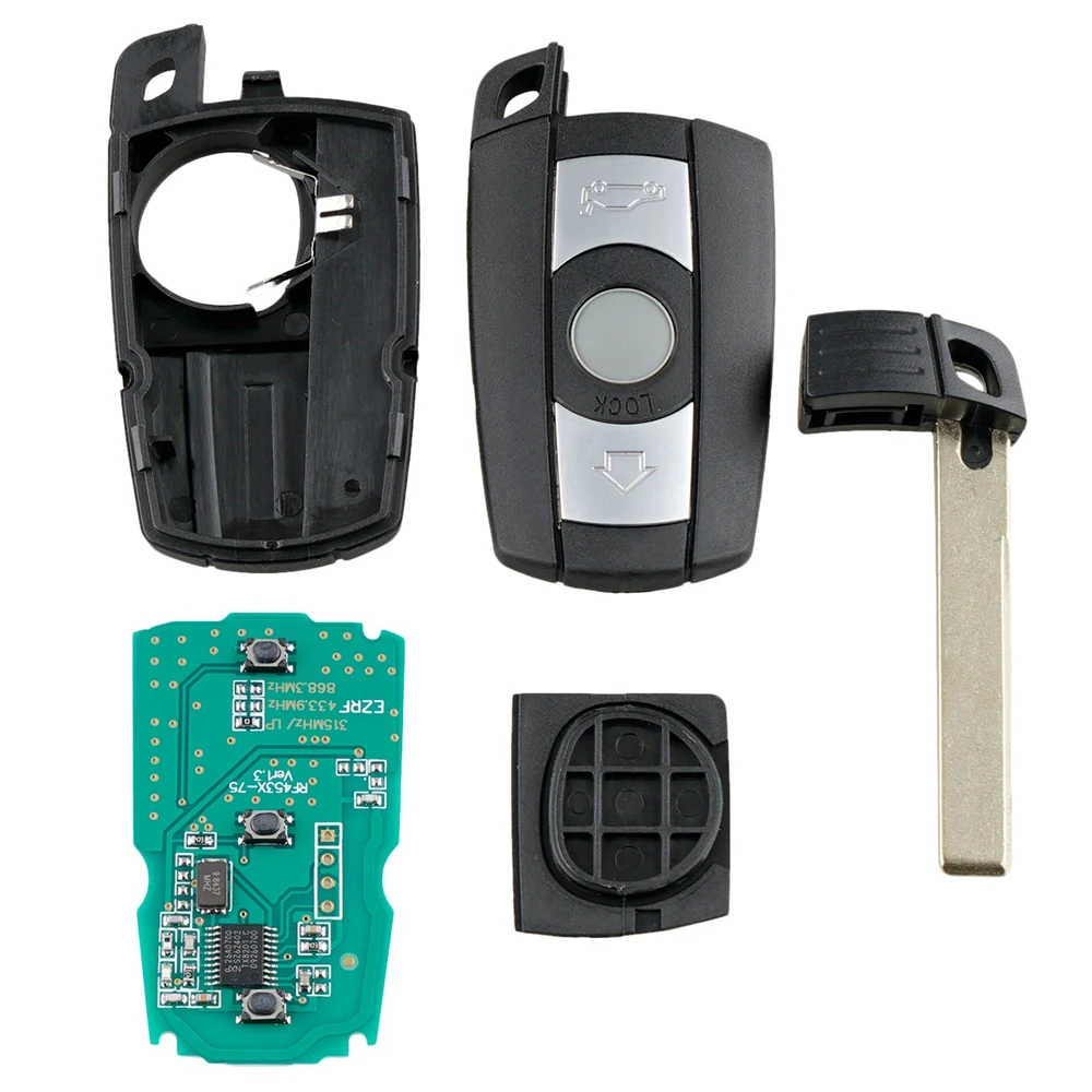 

Car Smart Remote Key 3 Buttons Fit For Bmw 3/5 Series X5 X6 Cas2 Cas3 433Mhz
