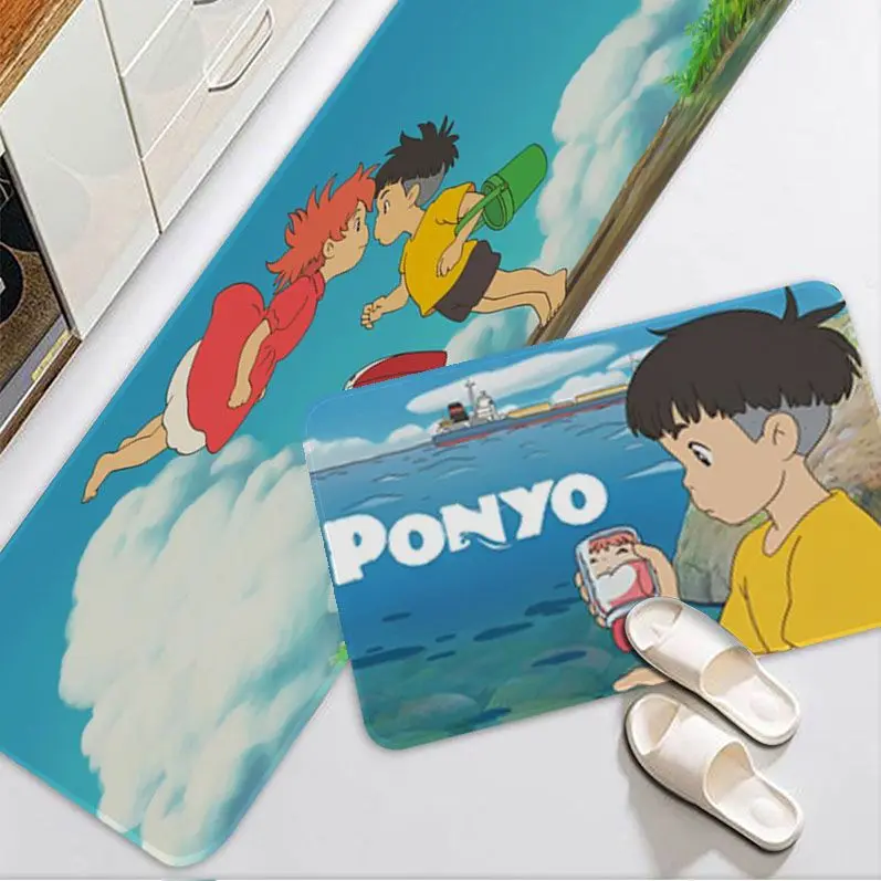 

Anime Ponyo On The Cliff Floor Mat Retro Multiple Choice Living Room Kitchen Rug Non-Slip Doormat Area Rug
