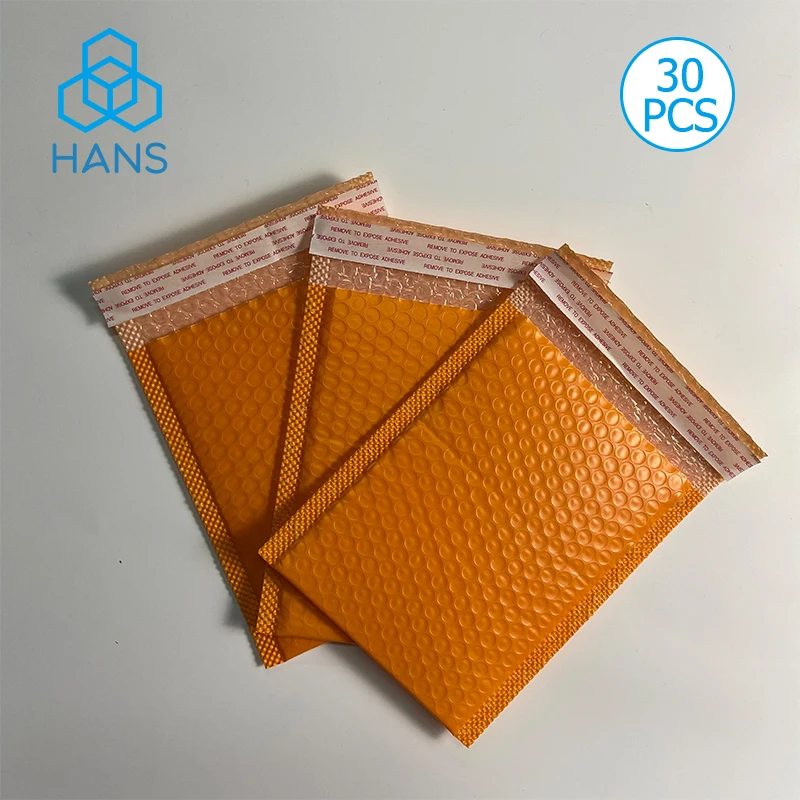 30Pcs Bubble Mailers 4x6 7x9 Inches Self Seal Orange Poly Mailers Padded Envelopes Shipping Bags Packaging for Small Business
