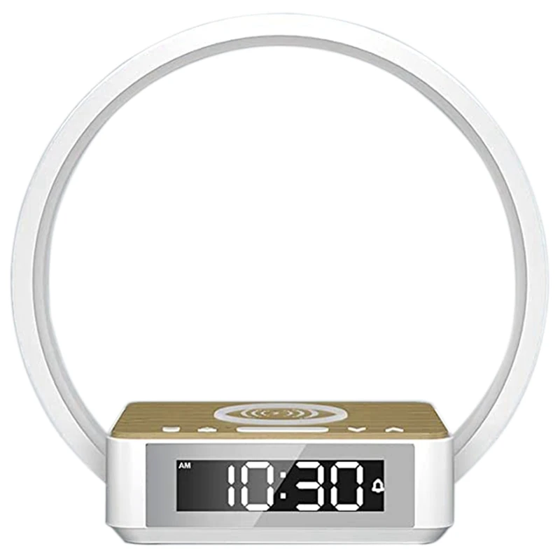 

Night Light Alarm Clock , Wireless Charging Alarm Clock,LED Display, Dimmable Bedside Lamp,For Kids Elderly Home Office