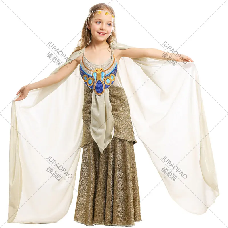 

Kids Ancient Egypt Mythology Cosplay Costume Girls Renaissance Greek Goddess Cleopatra Princess Queen Dress Costumes Party