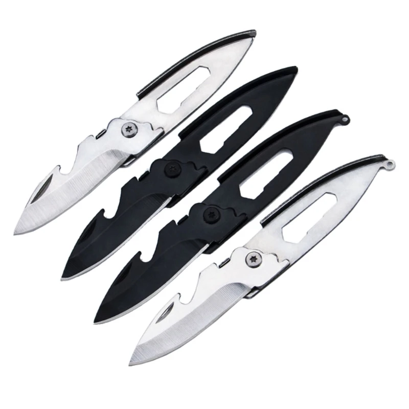 

3Pcs/Set Keychain Stainless Steel Blade Shape Knife Outdoor Camping Self-Protective Emergency Survival Knife Tool Portable Size