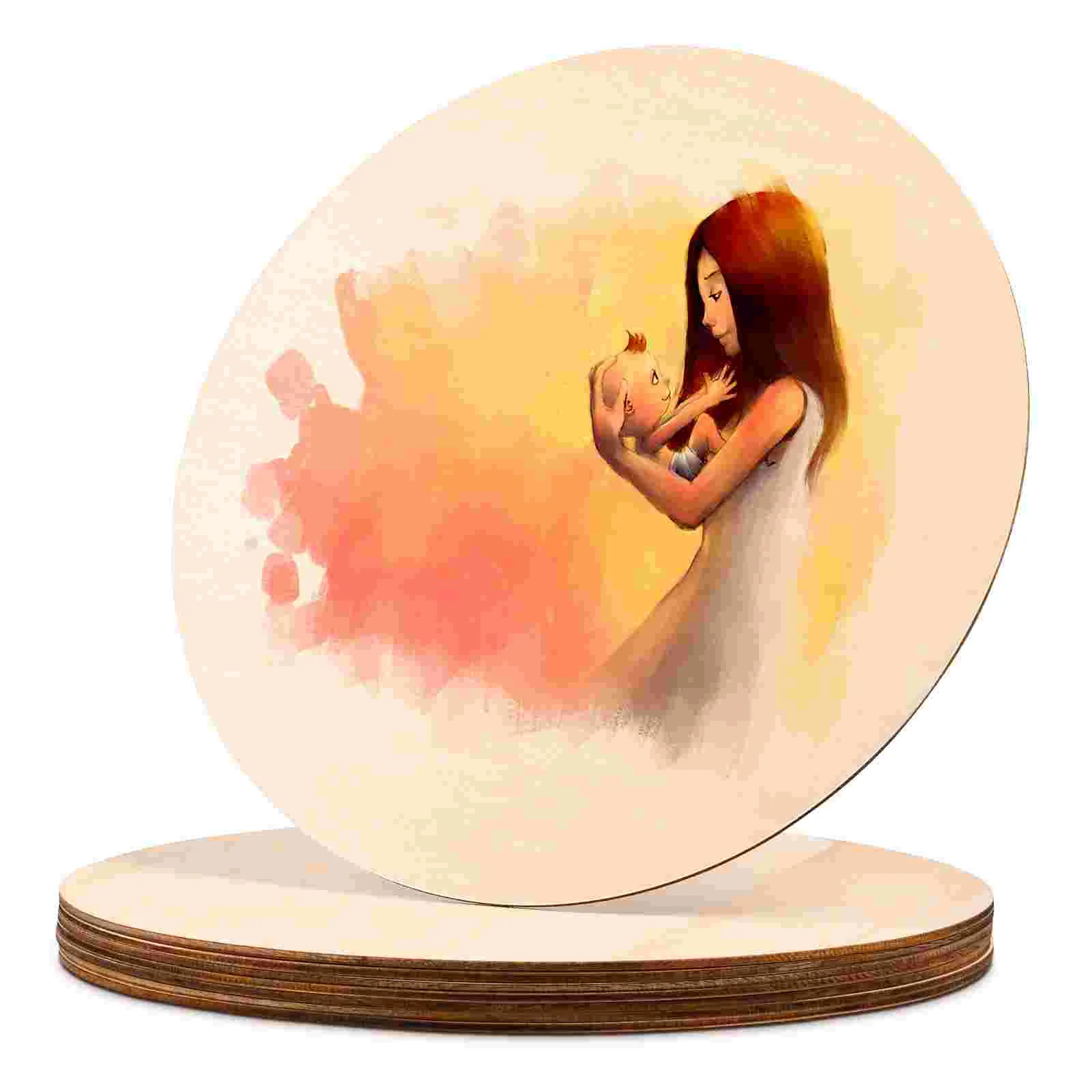 

8PCS Wood Discs Safe Unfinished Smooth Wood Cutouts Wooden Circles for Decoration