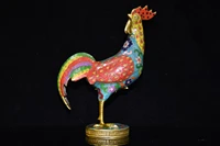 10 tibetan temple collection old bronze cloisonne enamel rooster statue golden rooster independence ornament town house