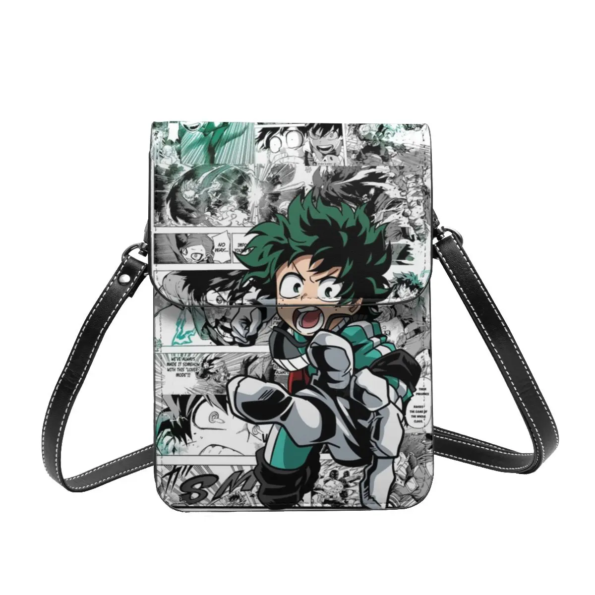 

Izuku Midoriya Meme Shoulder Bag My Hero Academia Woman Fashion Mobile Phone Bag Retro Leather Work Bags