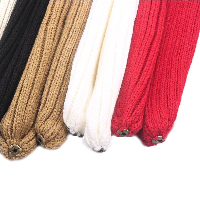 Вязаная шапка с помпоном из натурального меха и шарф для женщин детей детские