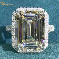 wong rain classic 925 sterling silver vvs 3ex 10ct emerald cut created moissanite gemstone engagement women rings fine jewelry
