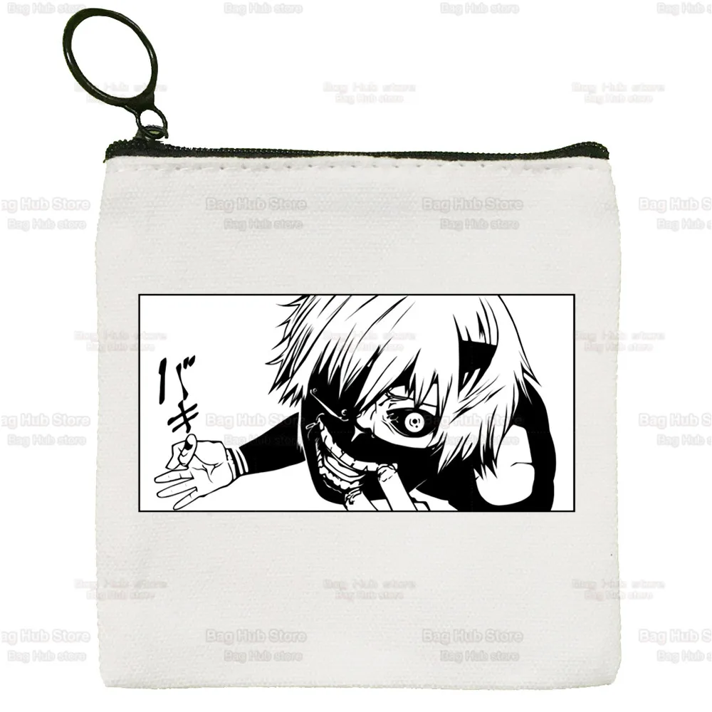 Tokyo Ghoul Coin Purse Female Fabric Small Purse Kaneki Ken Japanese Anime Mini Clutch Bag Cute Canvas Key Case Coin Purse