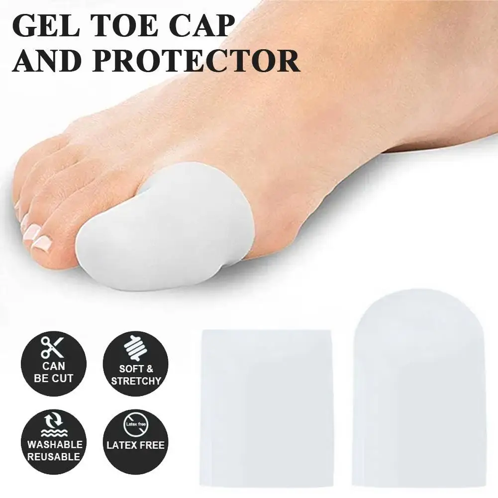 

1Pairs Silicone Gel Little Toe Tube Corns Blisters Corrector Silicone Toe Caps Protectors Anti-Friction Breathable Toe Covers