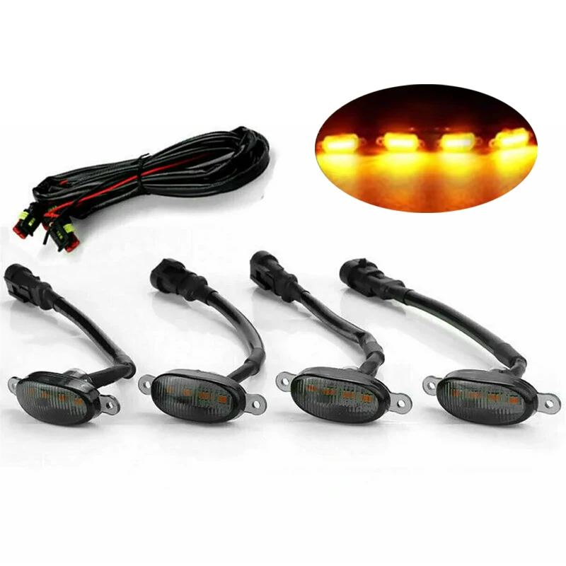 

Светодиодная Фара 4-в-1 Для Передней Решетки Jeep, SUV, Ford, Toyota: Дымчато-желтые Дневные Ходовые Огни, Сигнальная Лампа