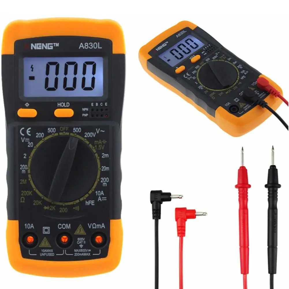 

Testek-830 Lcd Digital Multimeter Handheld Multi-functional Volt-Tester Test Current Voltmeter Ammeter Meter Gauge