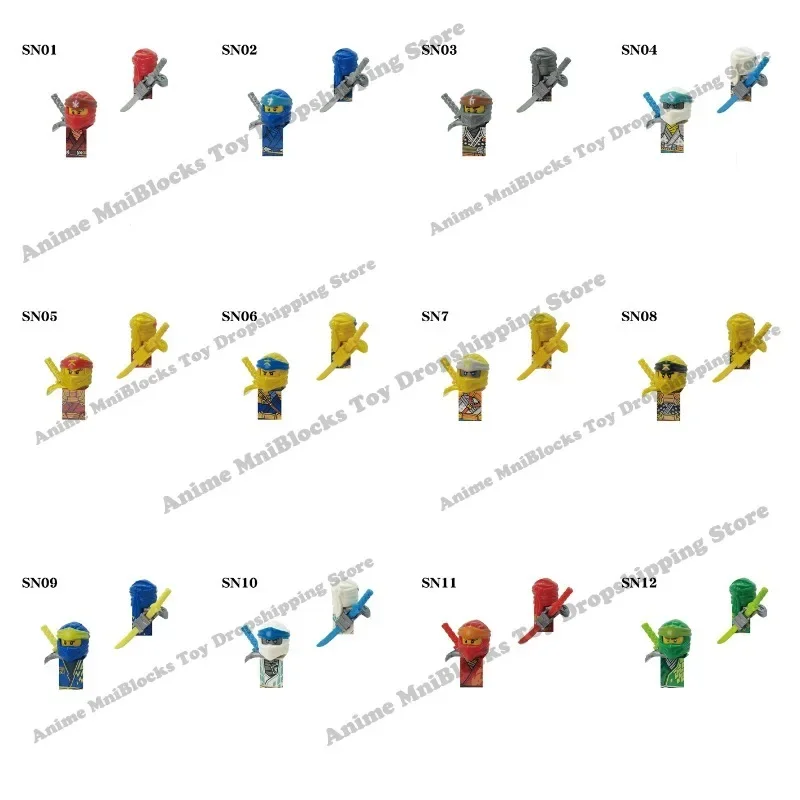 Аниме Shinobi фильмы Kai Jay Cole Zane Lloyd Nya куклы модель игрушки фигурка строительные блоки