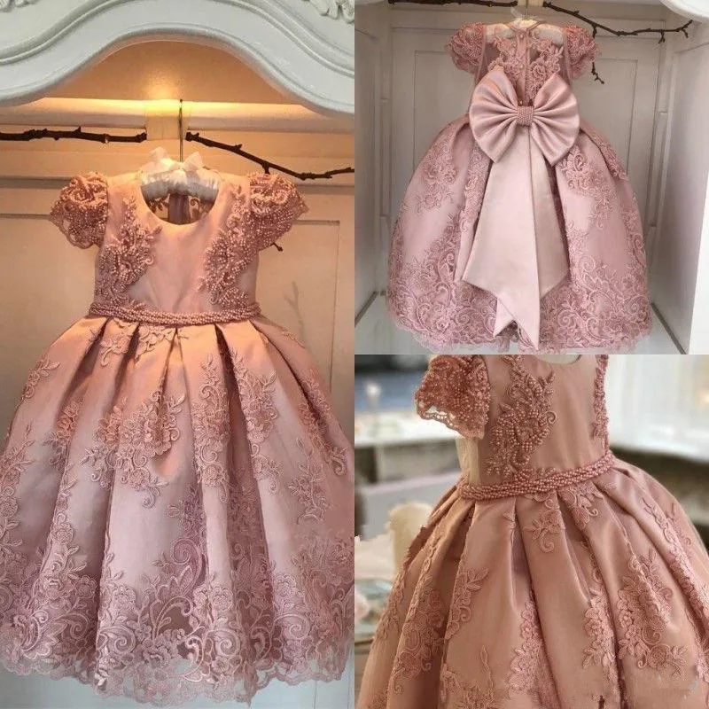 

pageant Dresses For Girls Jewel Lace Tutu Little Baby Flower Girl Dresses For Toddlers Teens Kids Formal Wear Birthday Part