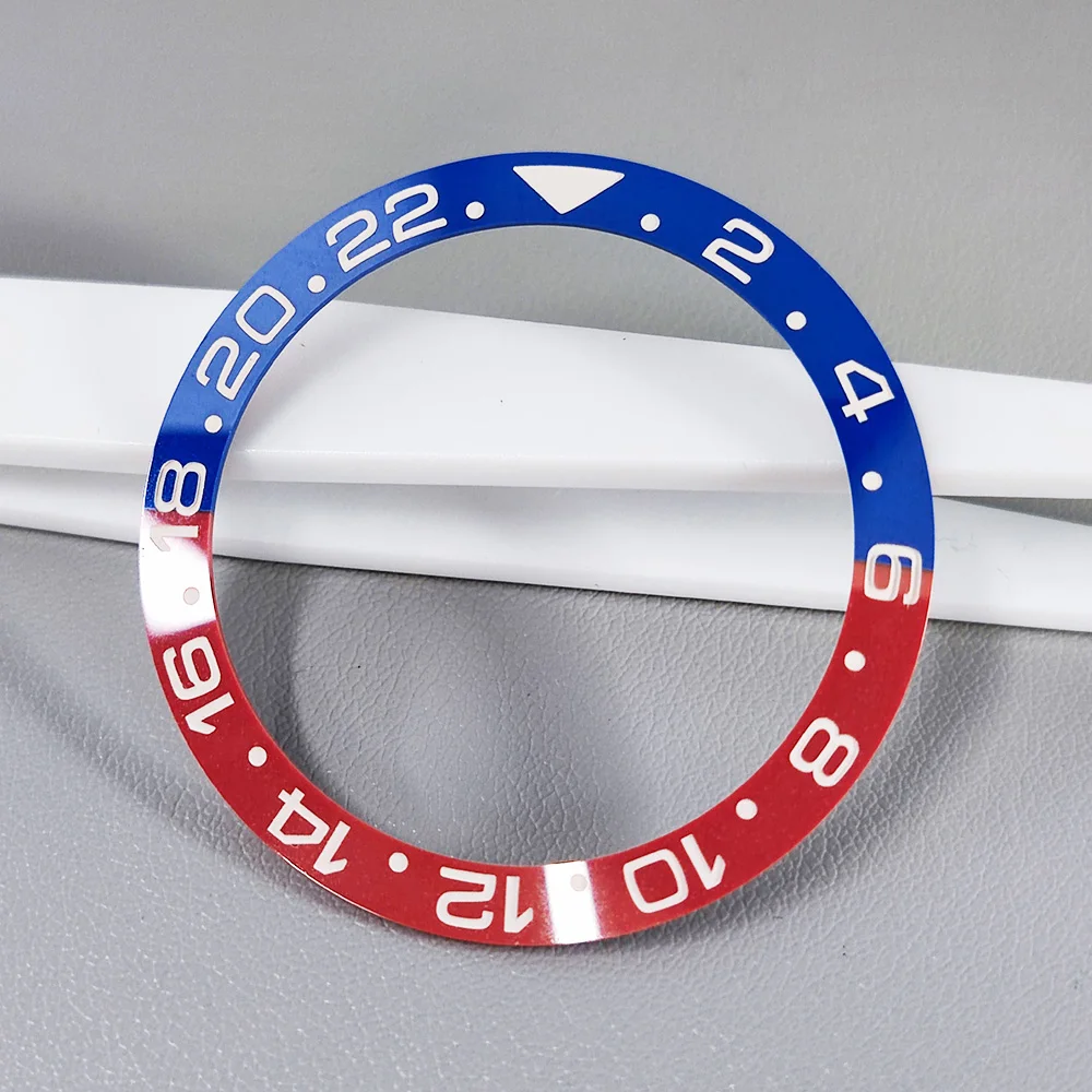 Watch Bezel 38*30.8mm Bevel Ceramic Bezel Insert GMT Red Blue Circle High-end Luxury Men's Watch Accessories